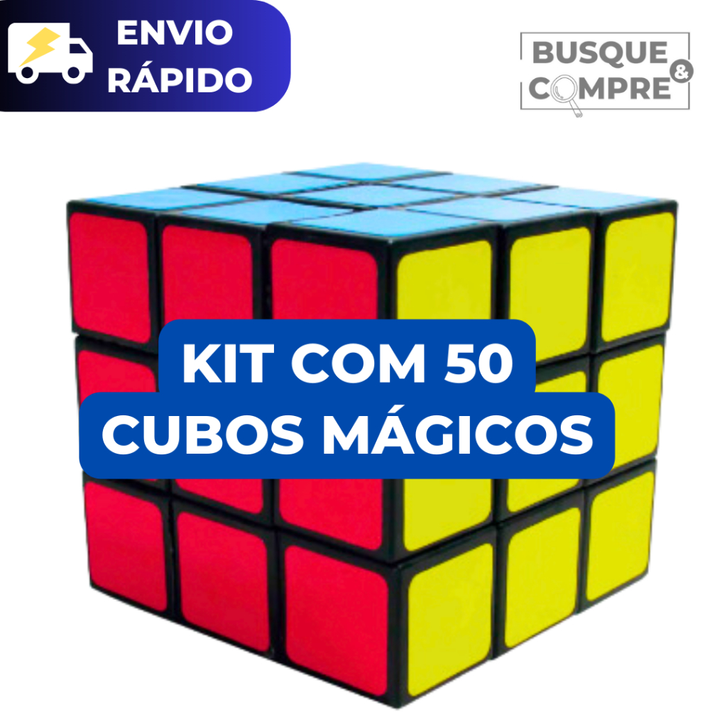 Kit com 50 Cubos Mágicos Interativos para Crianças Adultos de Qualidade para Raciocinio Anti Estresse Brinquedos