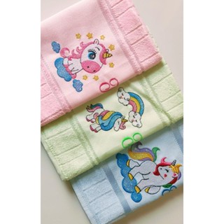 kit 3 toalhas bordadas unicórnio personalizada com nome