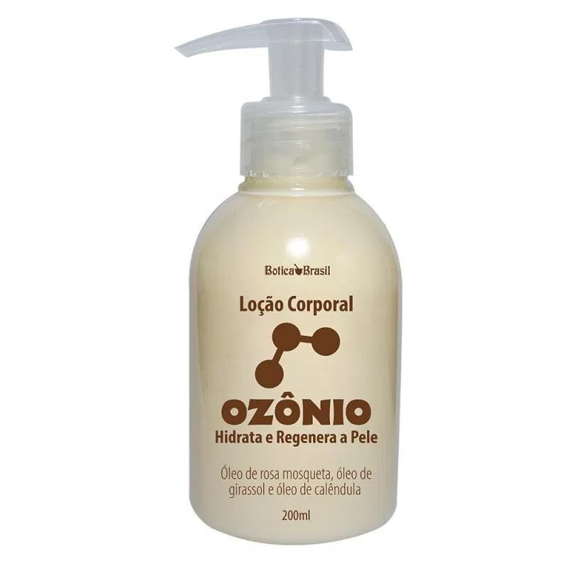 Loção Hidratante Corporal Ozônio Óleo de Rosa Mosqueta, Óleo de Girassol - Regenera e hidrata 200ml