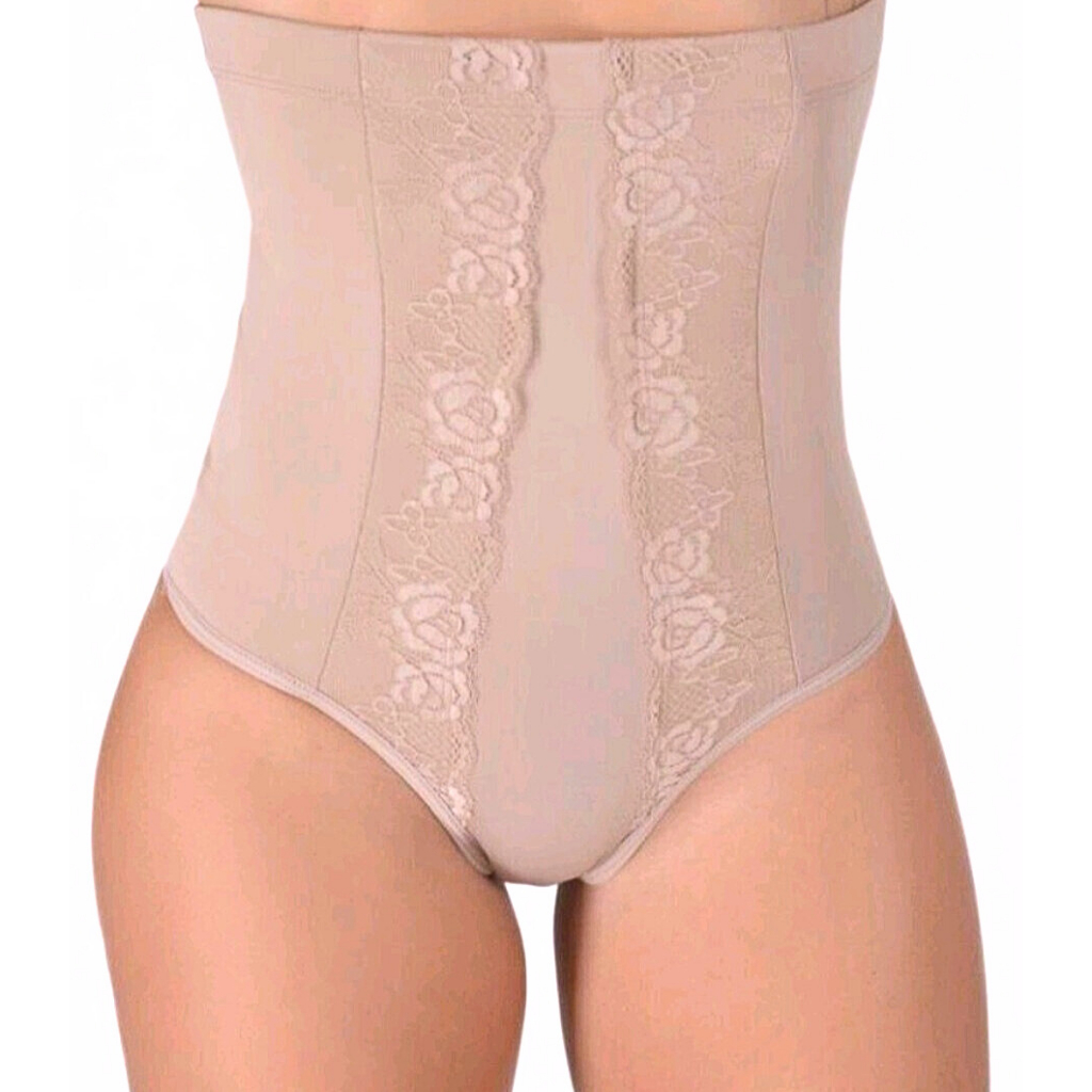 Cinta Pós-Parto Cintura Alta com Renda – Modeladora Feminina em Suplex Reforçado