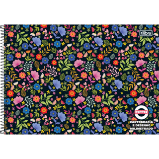 Caderno de Cartografia e Desenho Espiral Capa Dura Pepper 80 Folhas