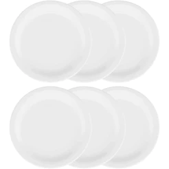 Prato Raso Branco Porcelana 6 Unidades 27cm Refeição Hotel Restaurante Oxford Porcelanas