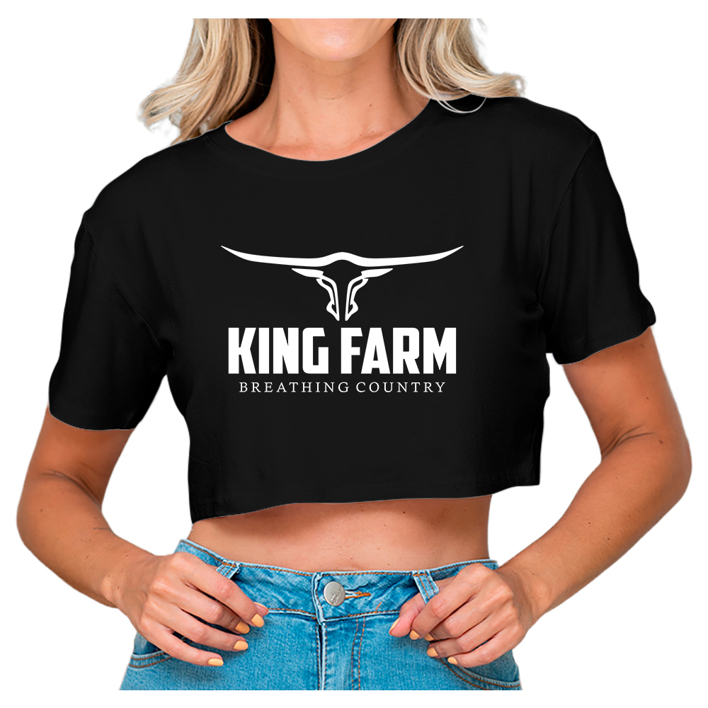 Cropped Feminino de Algodão Estampada Country Texas TXC Manga Curta