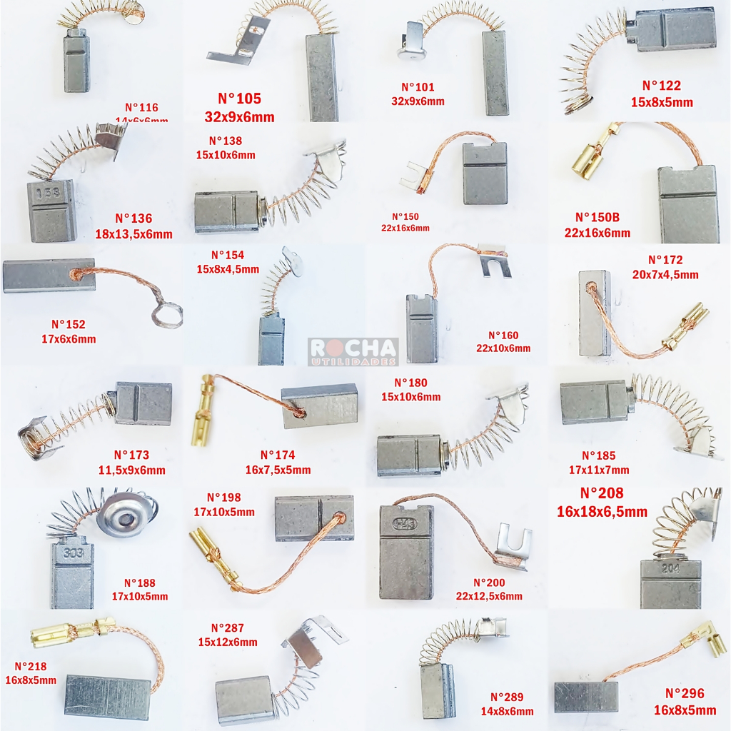 Escova de Carvao Carvaozinho para equipamentos eletricos - em pares em Oferta na Shopee