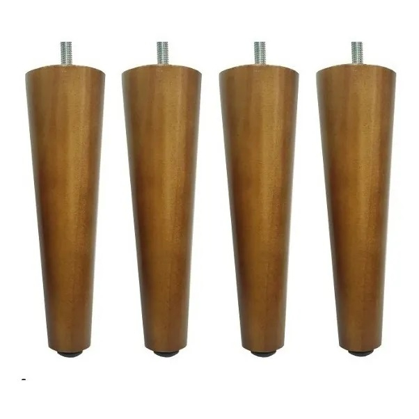 KIT 4 PÉ PALITO 15 CM CASTANHO MADEIRA MACIÇA - ENVIA BRASIL