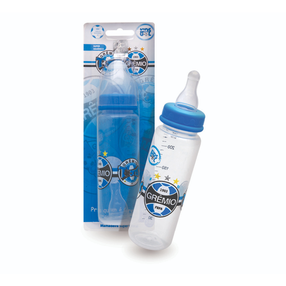 Mamadeira Grêmio Bico Orto Assimétrico 240ml Kids Gol Produto Oficial