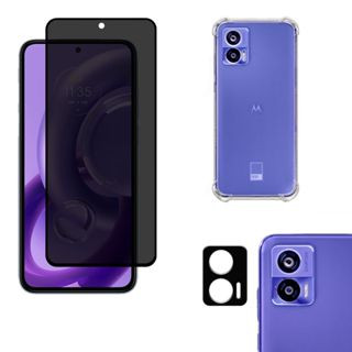 KIT Motorola EDGE 30 NEO | Película de Privacidade 3D - Capa Capinha Anti Impacto - Película da Câmera 3D