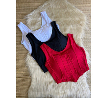 Cropped corselet de alça grossa blogueira
