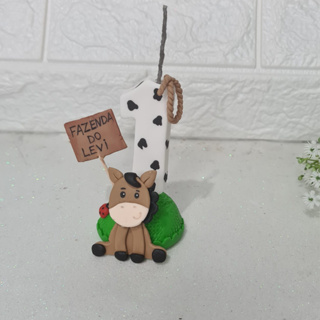 Vela Em Biscuit Fazendinha Cavalinho em Oferta na Shopee