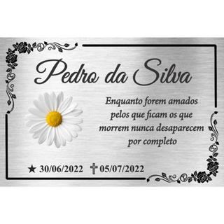 Placa Túmulo / Lápide / Homenagem -aço Inox Gravação Colorida 40x20 cm Foto Colorida em Oferta na Shopee
