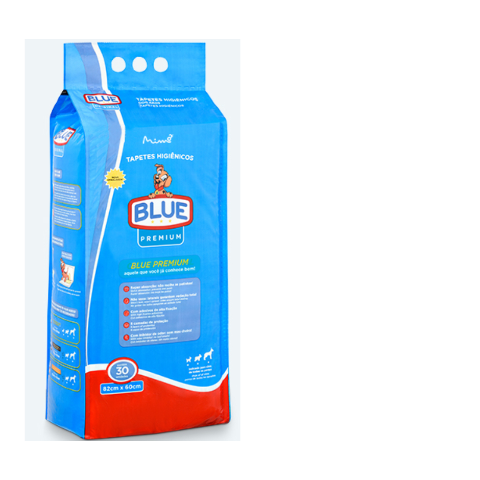 Tapete Higienico Caes 80x60 Blue Premium Xixi Dog 30unidades