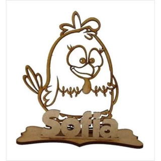 Kit com 10 decoração de mesa personalizado GALINHA PINTADINHA - MDF