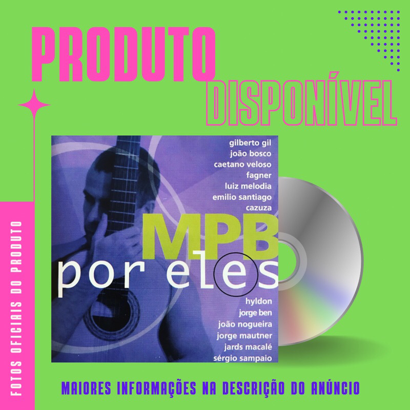 CD MPB POR ELES - Gilberto Gil, João Bosco, Djavan, Cazuza, Caetano Veloso, Jads Macalé, Sérgio Sampaio *