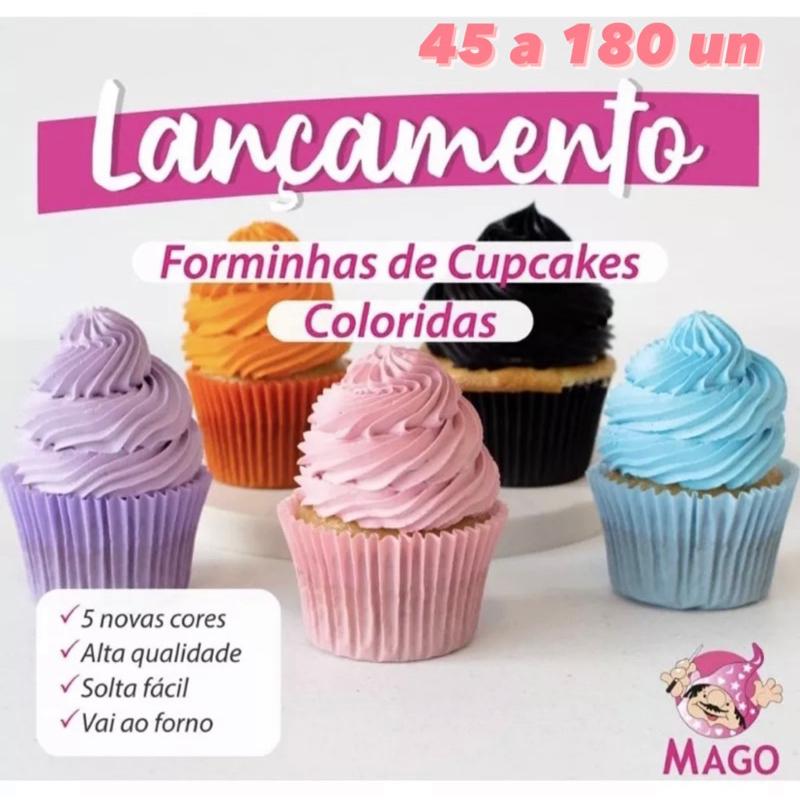 KIT 45~180 Forminha Cupcake Mago Novas Cores a Escolha// em Oferta na Shopee