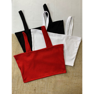 kit 3 cropeed top faixa basico com alça