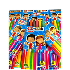 25 Cx Giz De Cera 6 Cores Atacado Para Kit Festa Lembrancinha Aniversario Prenda Criança novo