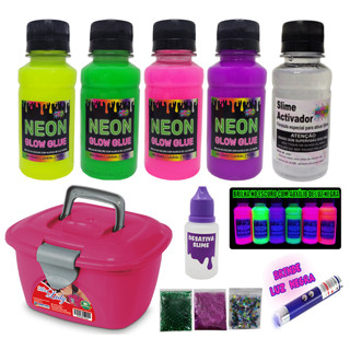 Mini Kit Slime Colas Neon E Maletinha Completo Novidade .