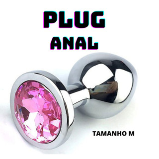 Plug Anal M Aço Inox Com Joia Cores sortidas SEXSHOP