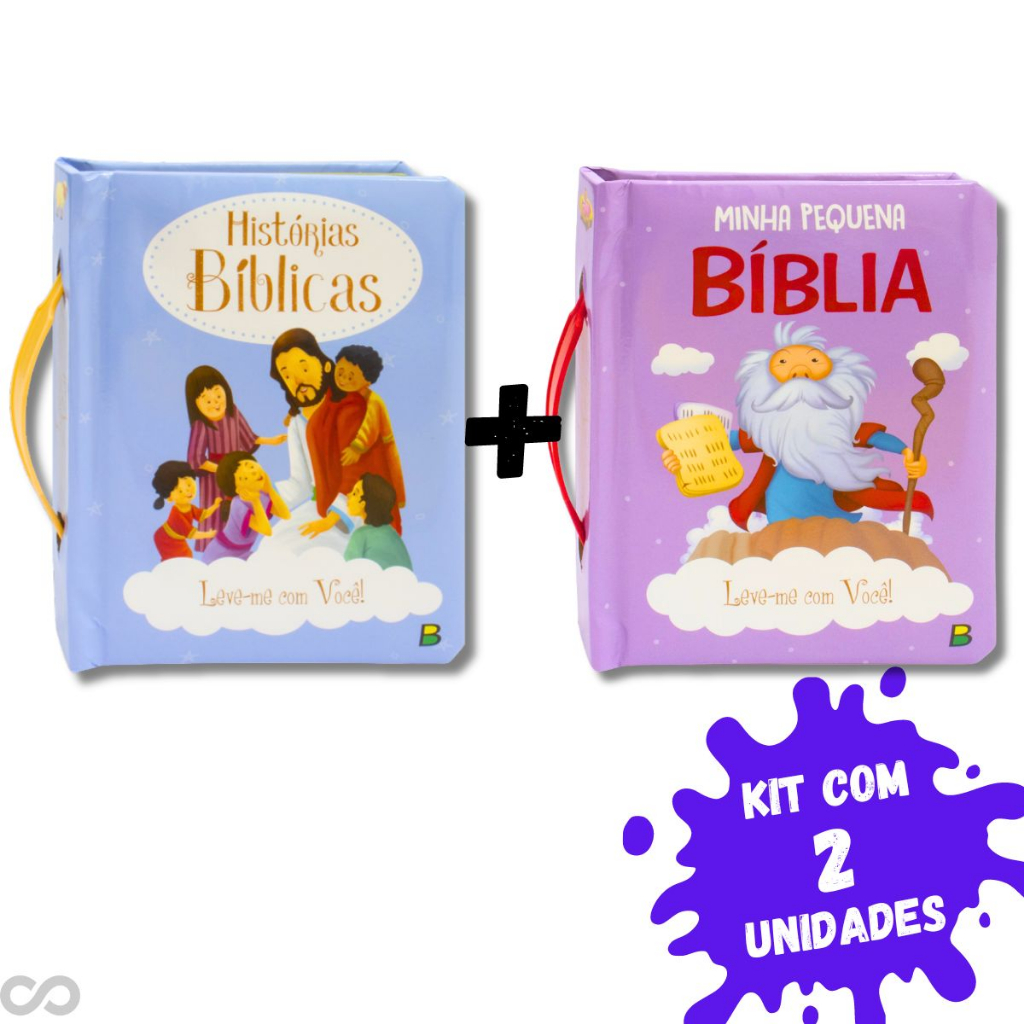 Bíblia Infantil Histórias Bíblicas Minha Pequena Bíblia Capa Dura Kit 2 em Oferta na Shopee