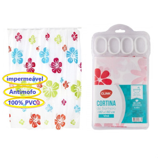 Cortina Box Antimofo PVC Banheiro 1,80 x 1,80 Grande Vinil Flexivel
