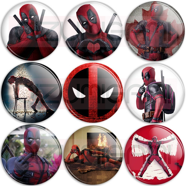 Bottons Deadpool - Tam: 4,5cm - broche - alfinete - boton - bottom - button - pin