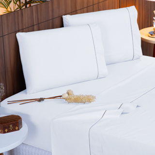 Jogo de Lençol 4 e 3 Peças Percal 400 Fios Premium Macio Solteiro Casal Queen King Ponto Palito Com Virol em Oferta na Shopee