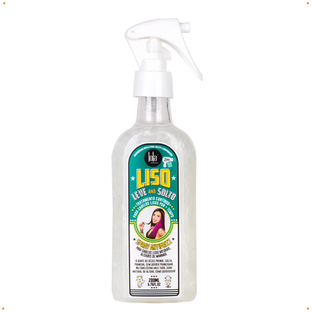 Spray Antifrizz Liso Leve and Solto 200ml Proteção Térmica Lola Cosmetics