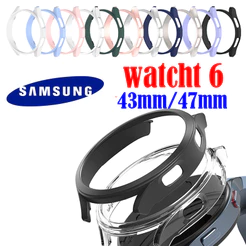Capa Bumper Samsung Galaxy Watch 6 43mm/47mm Acessórios PC Pára-Choques All-Around Protetor de Tela SmartWatch