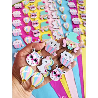 Apliques de acrílico corte a laser com 4cm coleção Fantasia/ pacote 5 pçs em Oferta na Shopee