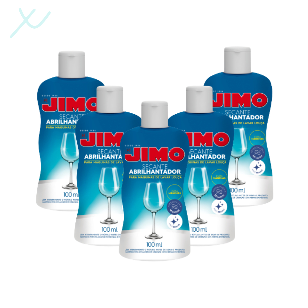 Kit Com 5 Jimo Abrilhantador Secante Para Máquina De Lavar Louça 5 x 100ml