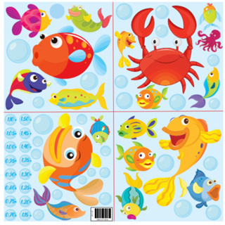 Adesivo para Decoração Peixes Medidor de Altura em Oferta na Shopee