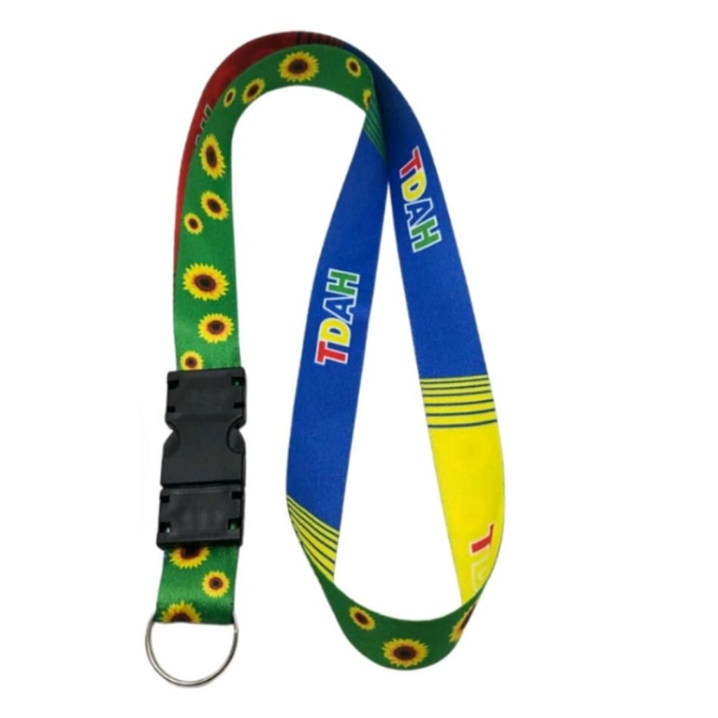 Chaveiro Cordão Pescoço Dupla Face Girassol E Tdah em Oferta na Shopee