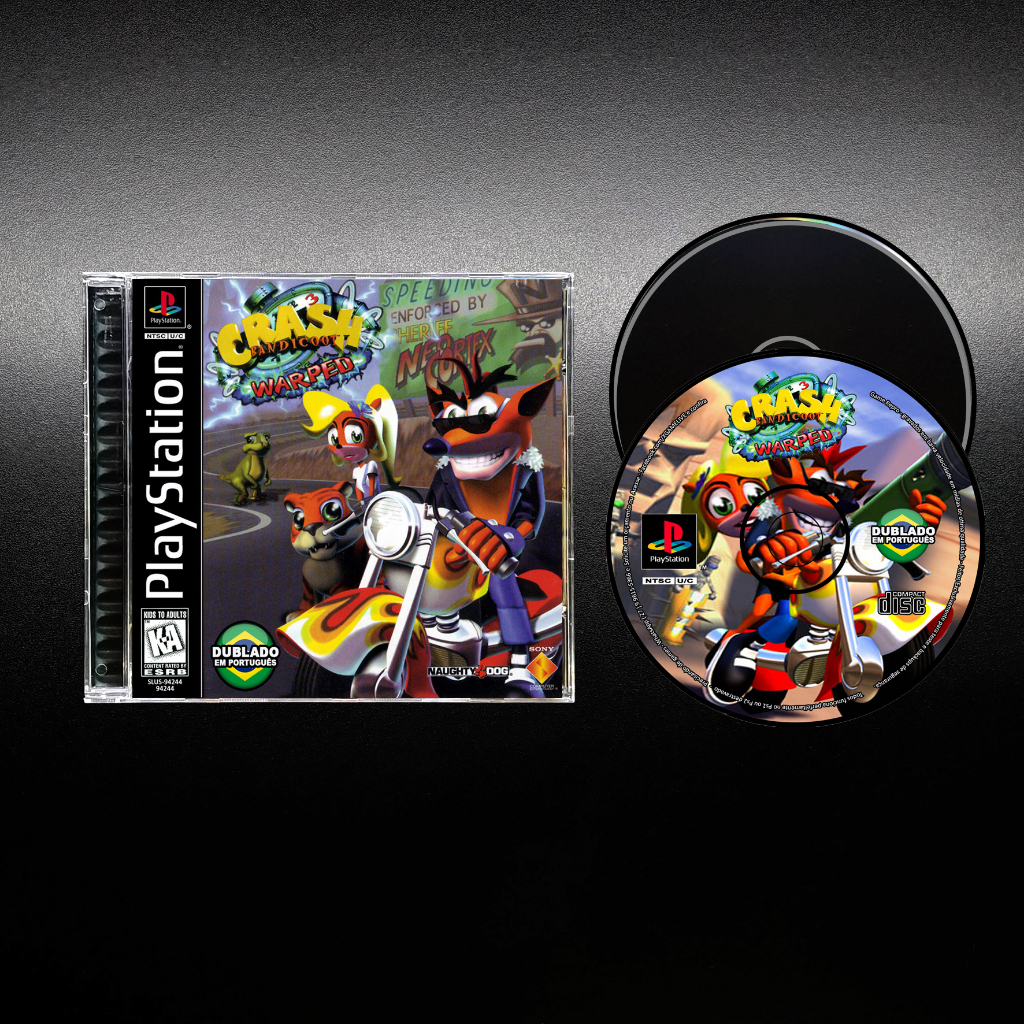 Crash Bandicoot 3 Dublado –Mídia Preta - Repro Ps1 / Psx / Patch Retro Game Play 1