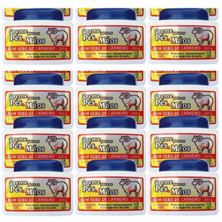 Kit Com 12 Creme Para Os Pés & Mãos Com Sebo de Carneiro 240g San Jully