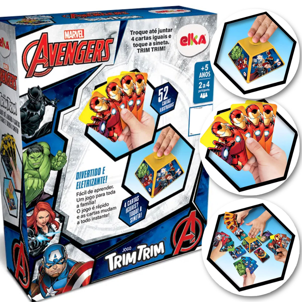 Jogo de cartas Trim Trim Vingadores Disney Original Elka