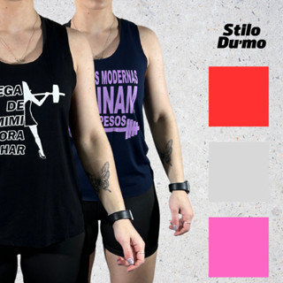 Kit C/ 2 Regatas Feminina Frases Academia