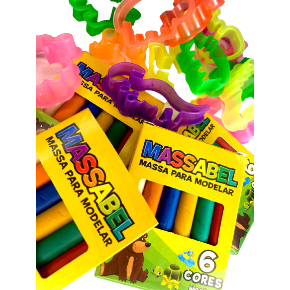 Combo 45 Forminhas de Modelar Animais + 15 Cx Massinha 6 Cores Colorido Brinquedo Infantil Promoção em Oferta na Shopee