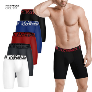 Kit com 5 Cueca Box Boxer Ciclista Microfibra