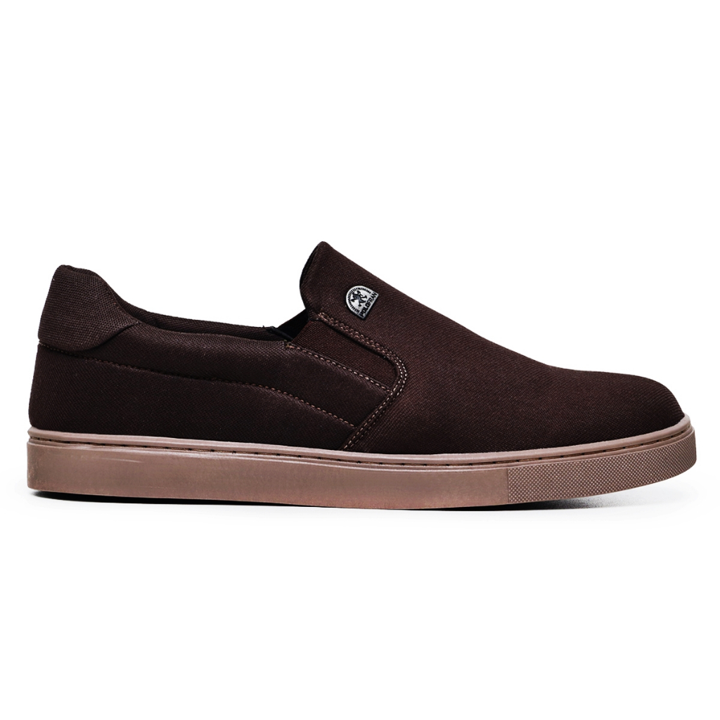 Tênis Polo Fran Sapatênis Slip On Café Masculino Casual Básico- Bali
