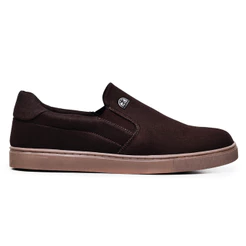 Tênis Polo Fran Sapatênis Slip On Café Masculino Casual Básico- Bali
