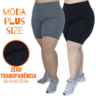 Short Legging Plus Size Feminino Meia Coxa Suplex Bermuda Cintura Alta Academia Zero Transparência em Oferta na Shopee