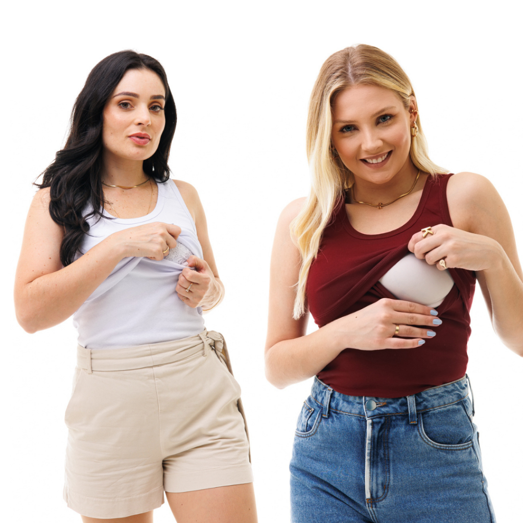 Kit de 2 Regatas com Abertura Para Amamentação ItsBella