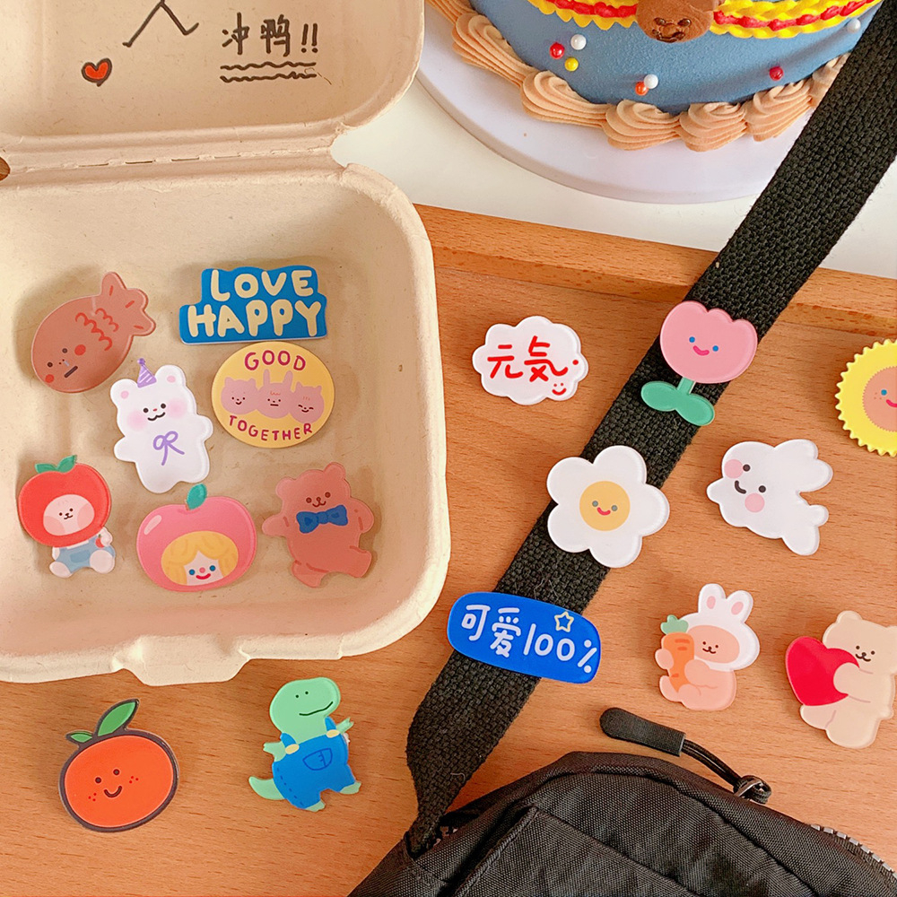 Kit 3 Pins Kawaii Fofos Broche Para Mochila Bolsa Roupa Estojo Acessório Cute Coreano