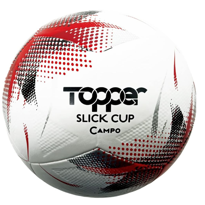 Bola De Futebol De Society Topper - Original - Oficial Slickcup - Vermelho/Preto/Branco