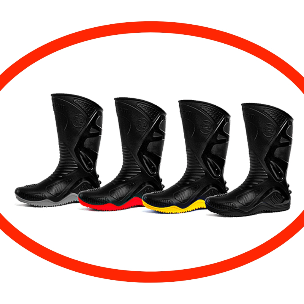 Bota de Chuva Motosafe Pvc Vermelho Motoboy Motoqueiro Resistente