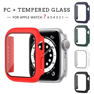 Capa case acrílico com vidro compativel apple watch 38/ 40/ 42/ 44 mm E Relógio do mesmo tamanho