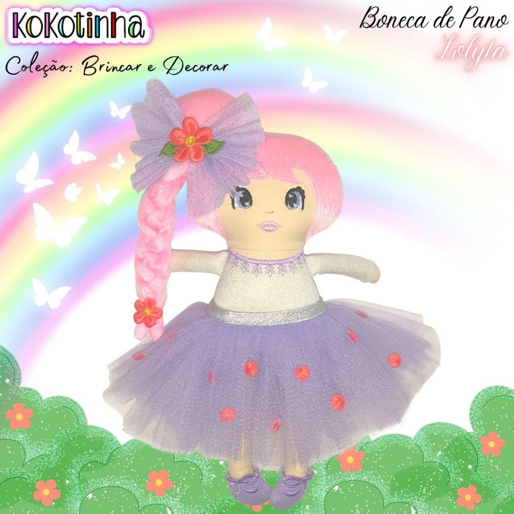 Boneca de pano - brinquedo de pano para meninas - brinquedo artesanal para criança brincar ou decorar