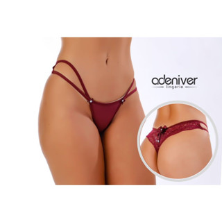 Calcinha Tanga Sexy Com Tiras na Lateral Laço Renda 15002