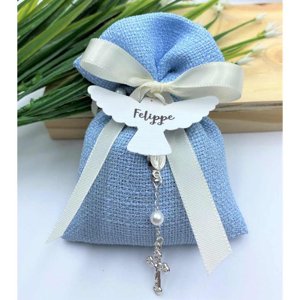 Kit Lembrancinha Personalizada Sachê Perfumado Premium com Nome | Batizado Crisma Primeira Comunhão Casamento | Delicado