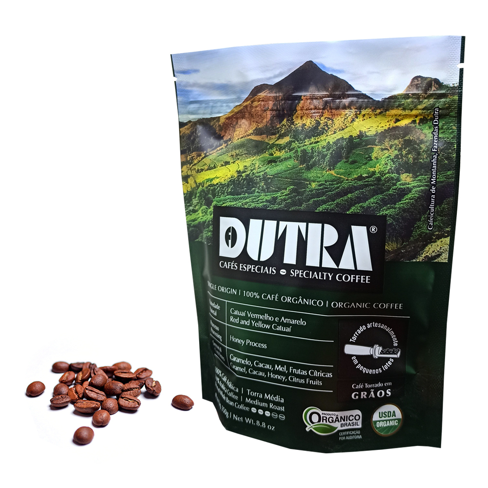 Café Dutra Orgânico Especial – Torrado em Grãos 250g